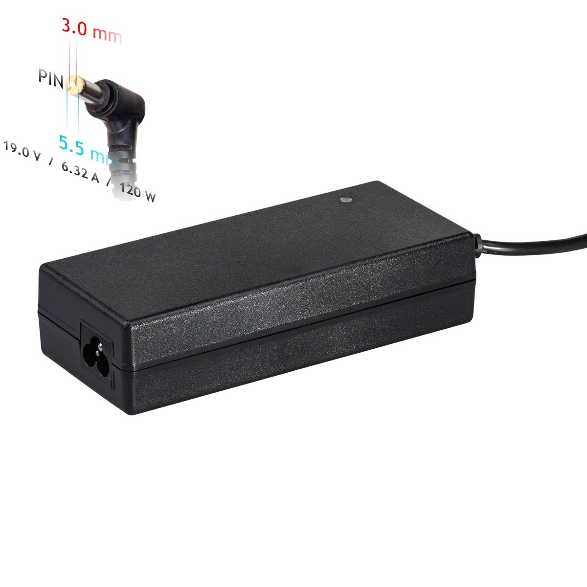 Akyga Zasilacz sieciowy AK-ND-56 do notebooka 19V/6,32A 120W 5.5x3.0 mm + pin AK-ND-56