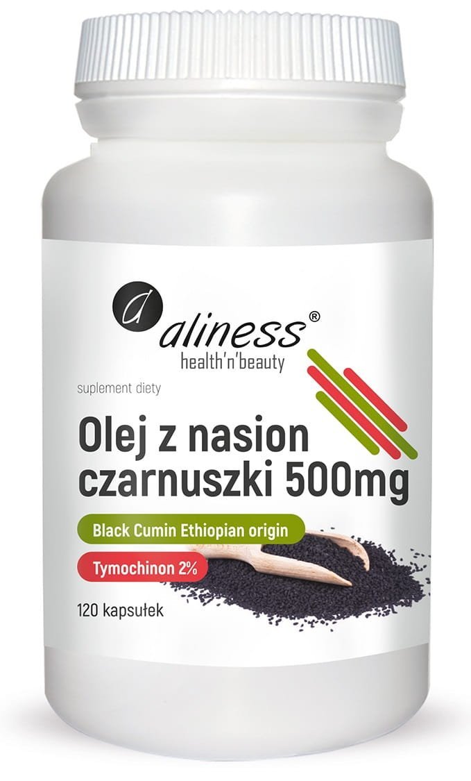 Aliness Olej z Nasion Czarnuszki 2% 500mg (Regulacja Glukozy we Krwi) 120 Kapsułek