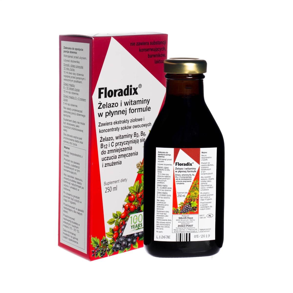 Фото - Вітаміни й мінерали Salus FLORADIX Żelazo i Witaminy 250 ml 