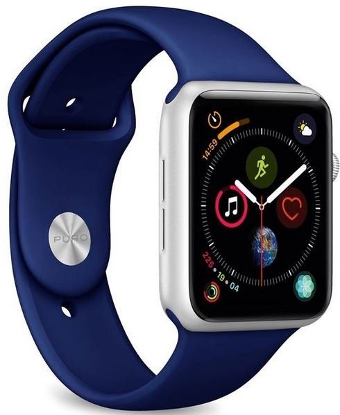 PURO Pasek sportowy elastyczny ICON do Apple Watch 42/44/45 mm (S/M & M/L) (granatowy)