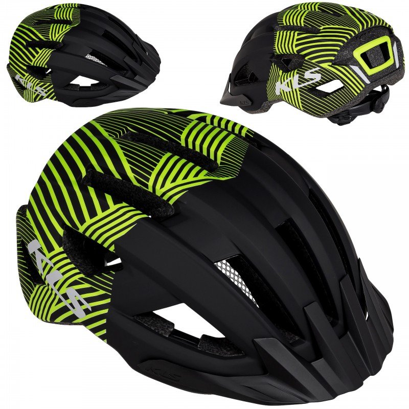 Kellys Kask DAZE MTB z daszkiem M 55-58cm czarno-zielony /green/ K1317