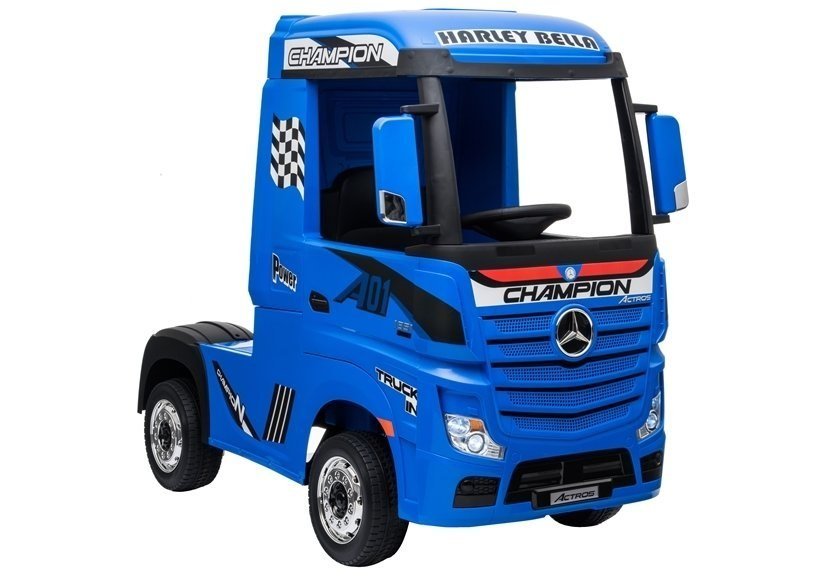 Фото - Дитячий електромобіль LEAN Toys Auto na Akumulator Mercedes Actros Niebieski Lakier 