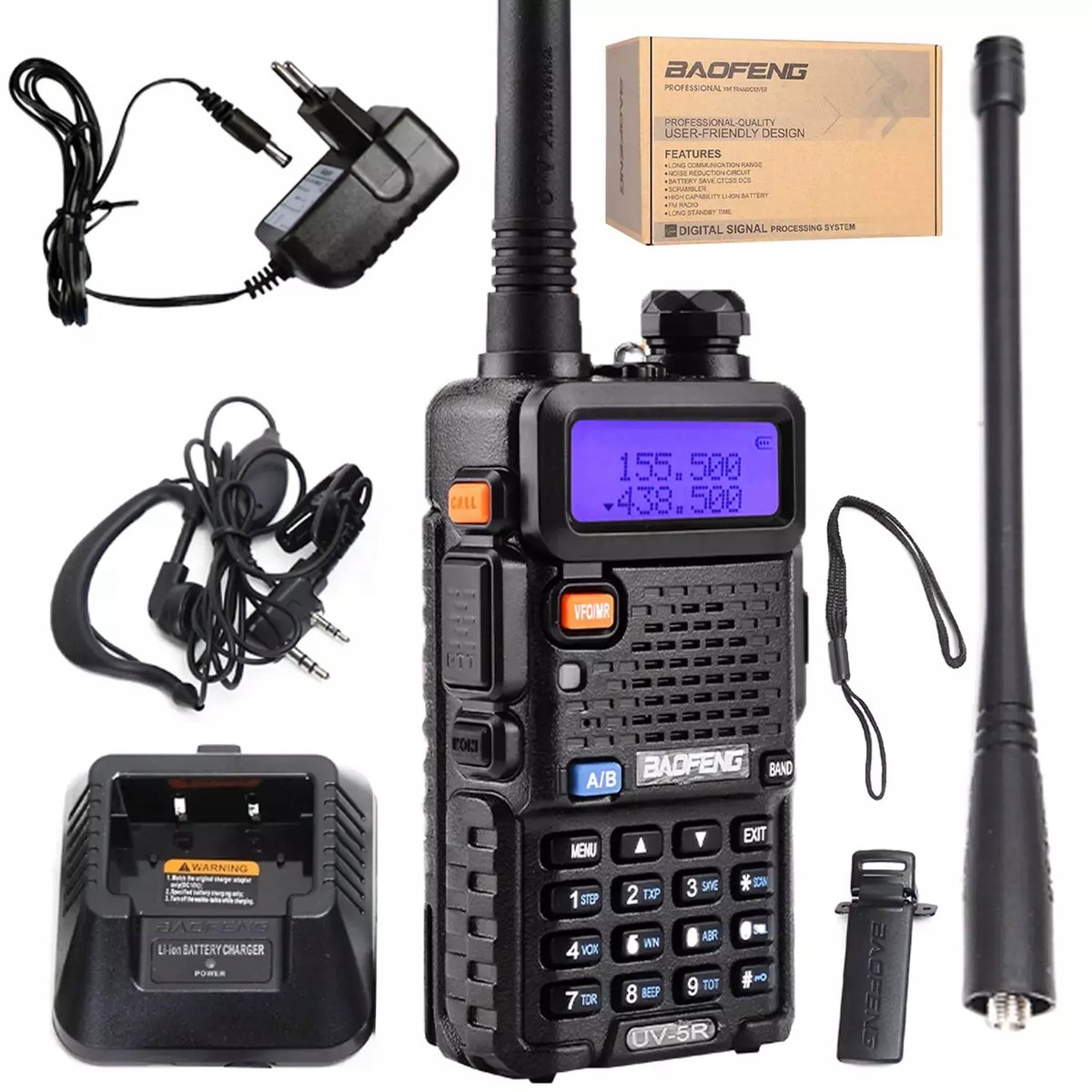 Zdjęcia - Radiotelefon / Krótkofalówka Baofeng  Radiotelefon VHF/UHF UV-5R HT Duobander PTT - Kamuflaż - 5 W 