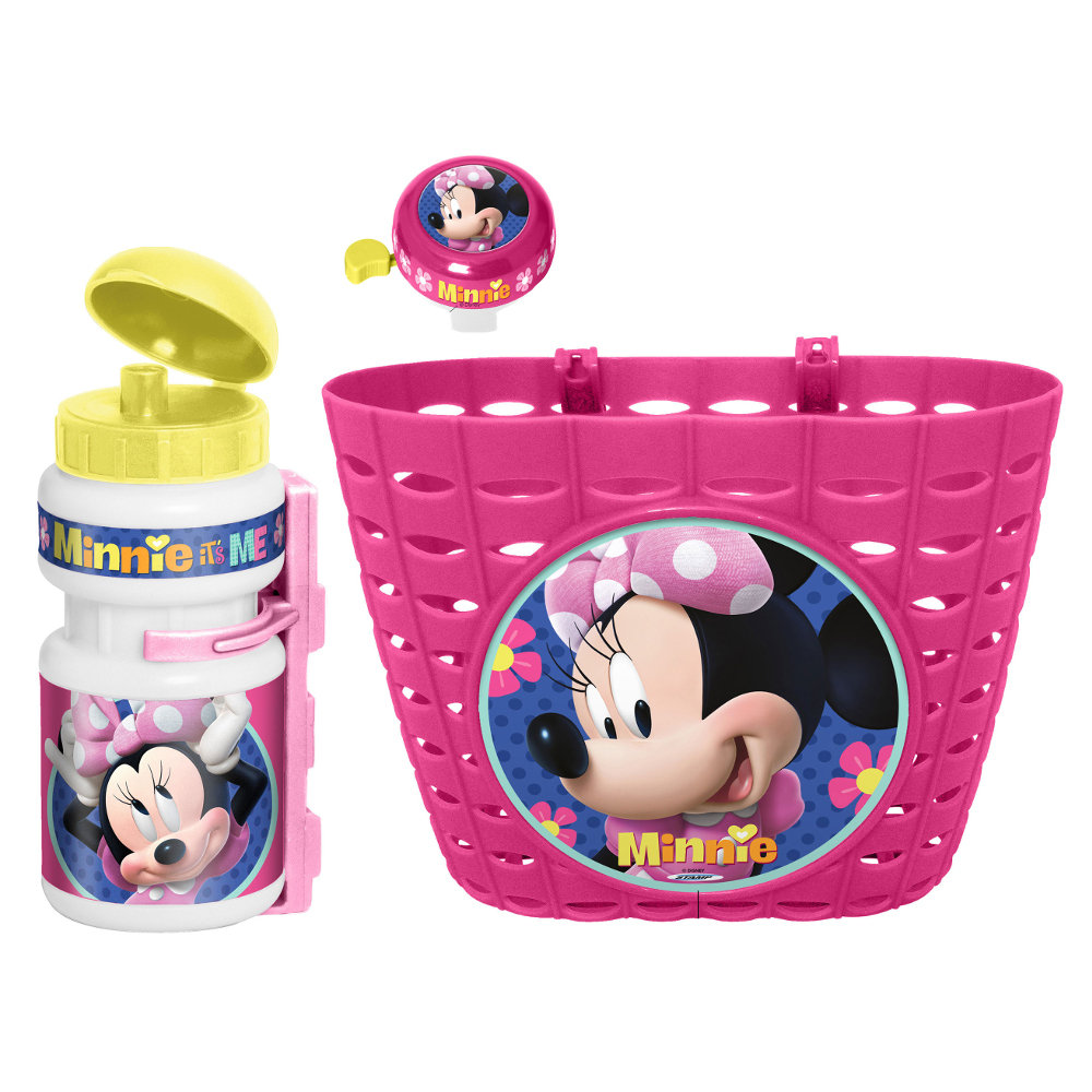 Minnie ZESTAW ROWEROWY KOSZYK DZWONEK BIDON