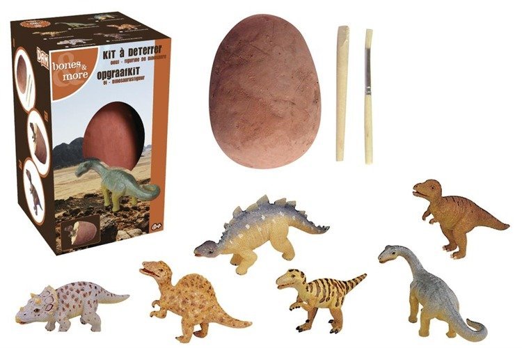 Kids Geo Navir/DAM Bones&More, Duża figurka dinozaura - wykopalisko z jajka 10 cm