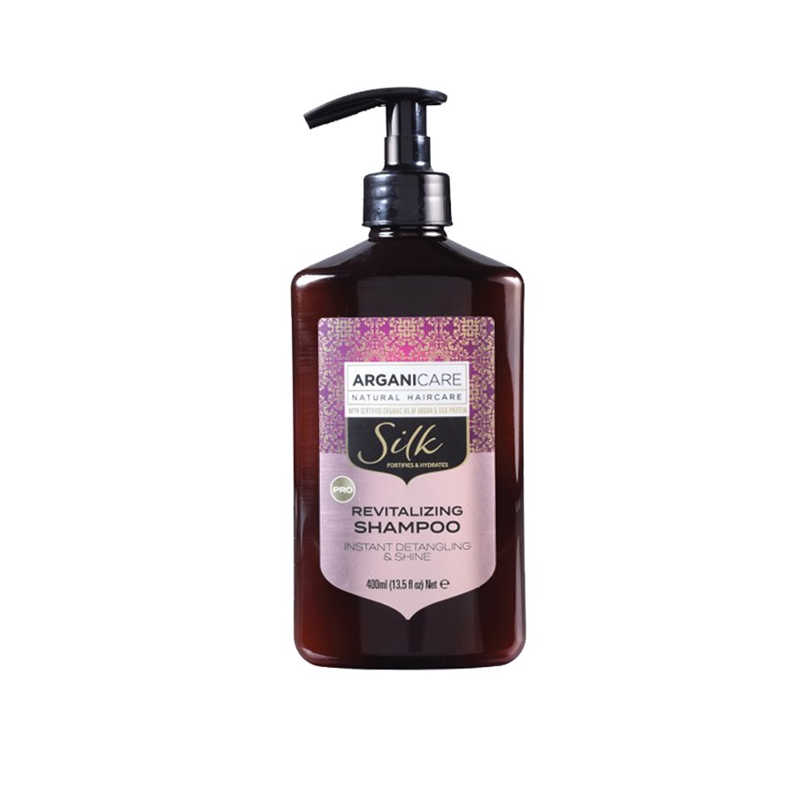 Arganicare Arganicare Silk Revitalizing Shampoo Szampon z jedwabiem, rozplątujący włosy 400 ml