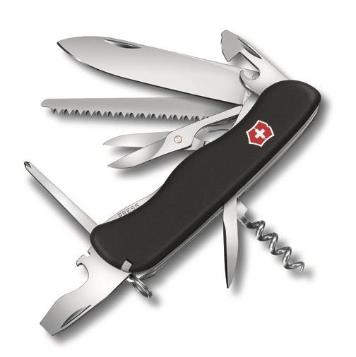 Victorinox Outrider dla dorosłych, 111 MM scyzoryk, czarna, One Size 0.8513.3