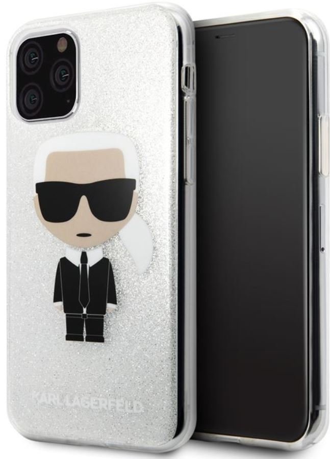 Karl Lagerfeld Iconic Karl - Etui iPhone 11 Pro (Silver Glitter)
