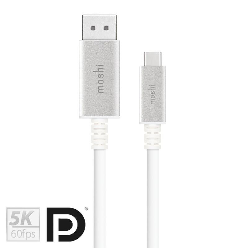 Moshi USB-C to DisplayPort Cable - Aluminiowa przejściówka z USB-C do DisplayPort 5K/60fps (srebrny) 99MO084102