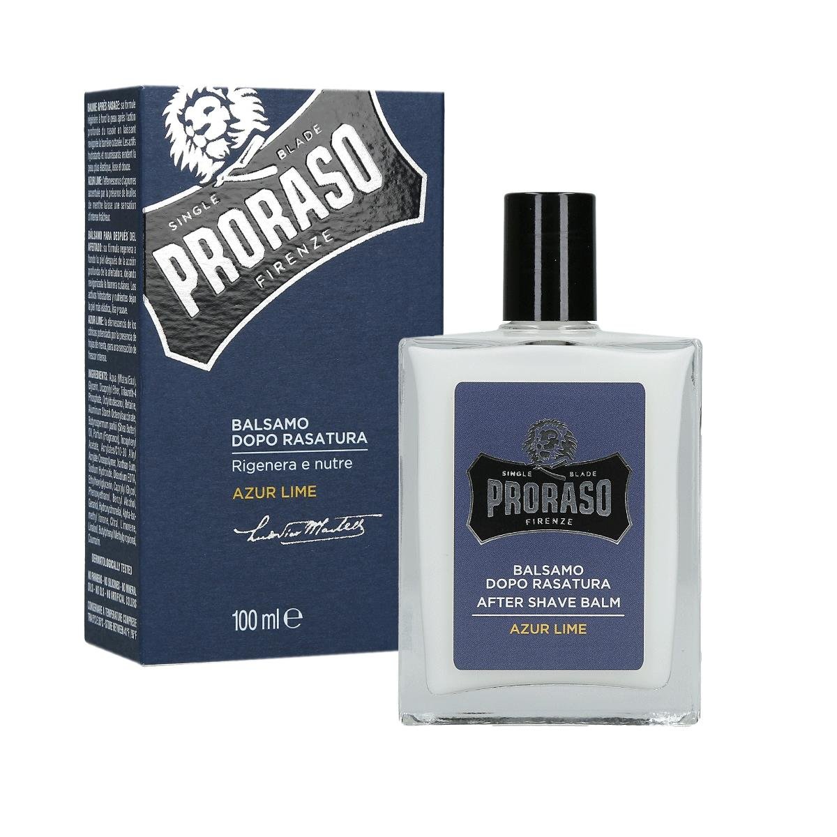 PRORASO Azur Lime nawilżający balsam po goleniu odżywczy krem regenerujący 100 ml