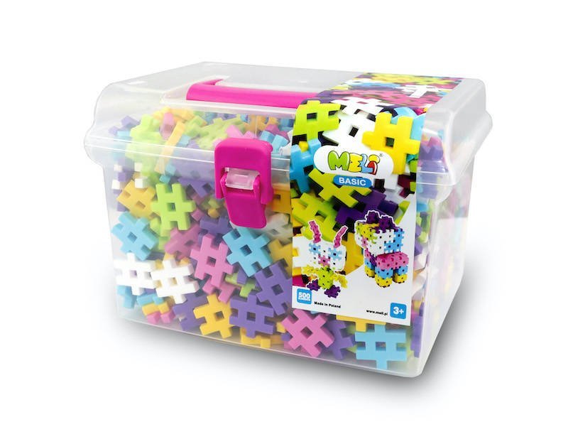 Meli Klocki  Basic Pastel Walizka Travel Box 500 el 9716380545
