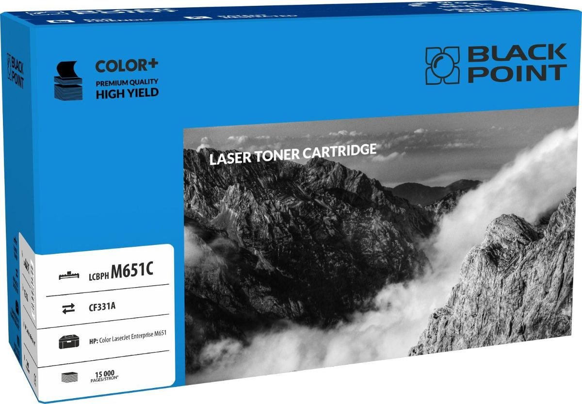 Black Point HP 654A / CF331A CYAN toner zamiennik do HP Color LaserJet Enterprise M651n (CZ255A), HP Color LaserJet Enterprise M651dn (CZ256A), HP Co LCBPHM651C