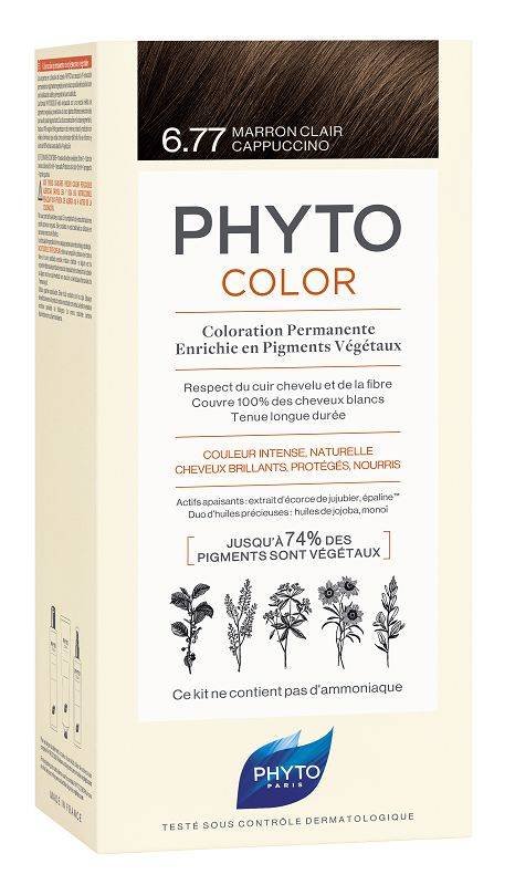 Phyto ALES GROUPE Color Trwała koloryzacja włosów 6.77 Jasne brązowe cappuccino 100 ml