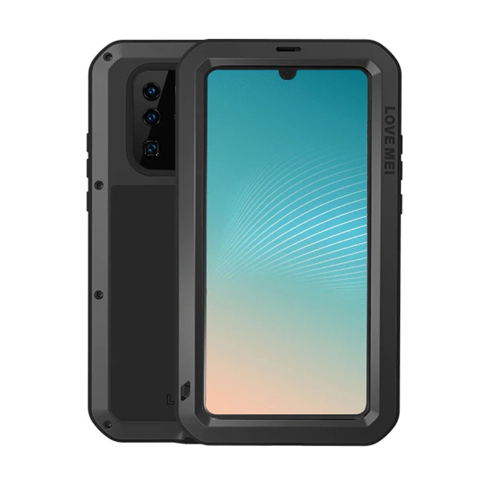 Love Mei Etui Pancerne+szkło Huawei P30 Pro czarne 6932809612945