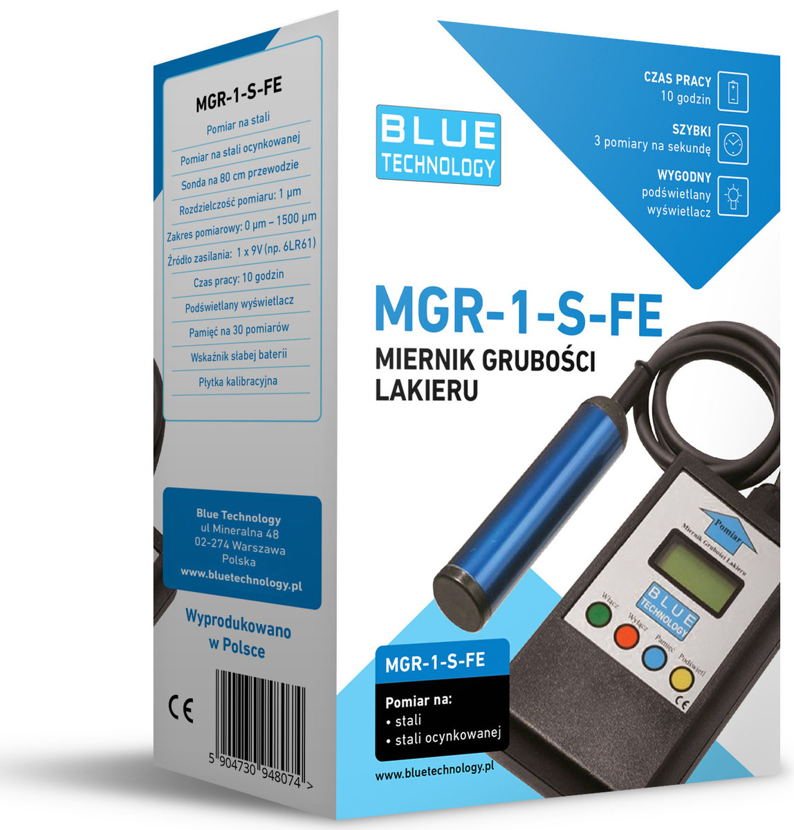 BLUE TECHNOLOGY Miernik grubości lakieru MGR-1-S-FE MGR-1-S-FE