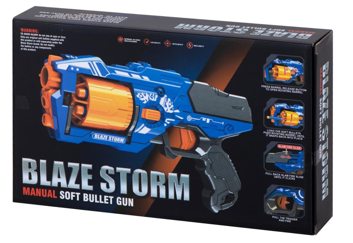 Hasbro Pistolet bębenkowy wyrzutnia Blaze Storm + 20 strzałek