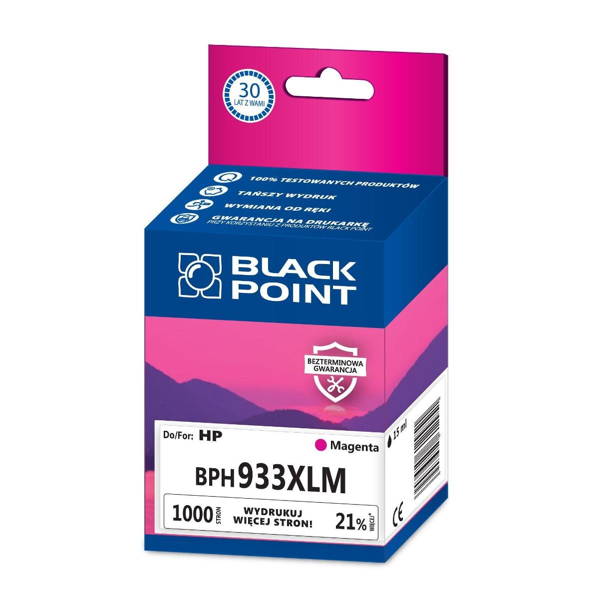 Zdjęcia - Wkład drukujący Black Point Tusz HP CN055AE 933XL magenta  / BPH933XLM/ 