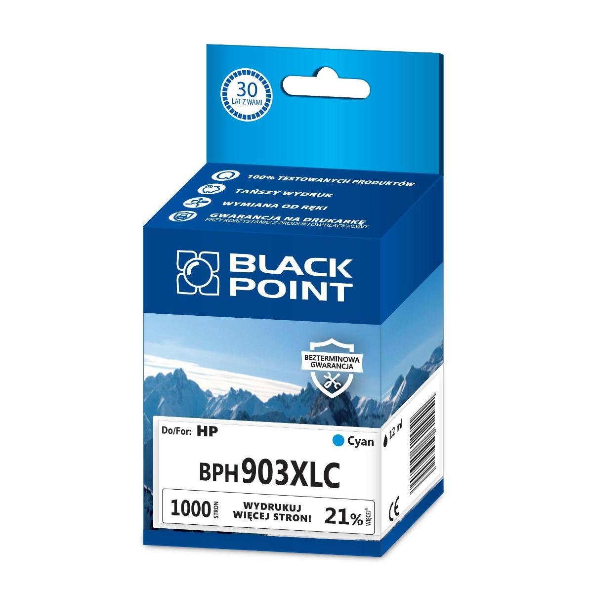 BlackPoint Tusz Black Point zamiennik do HP 903XL (T6M03AE) - Cyan (12 ml) SGH0903XLBGCW