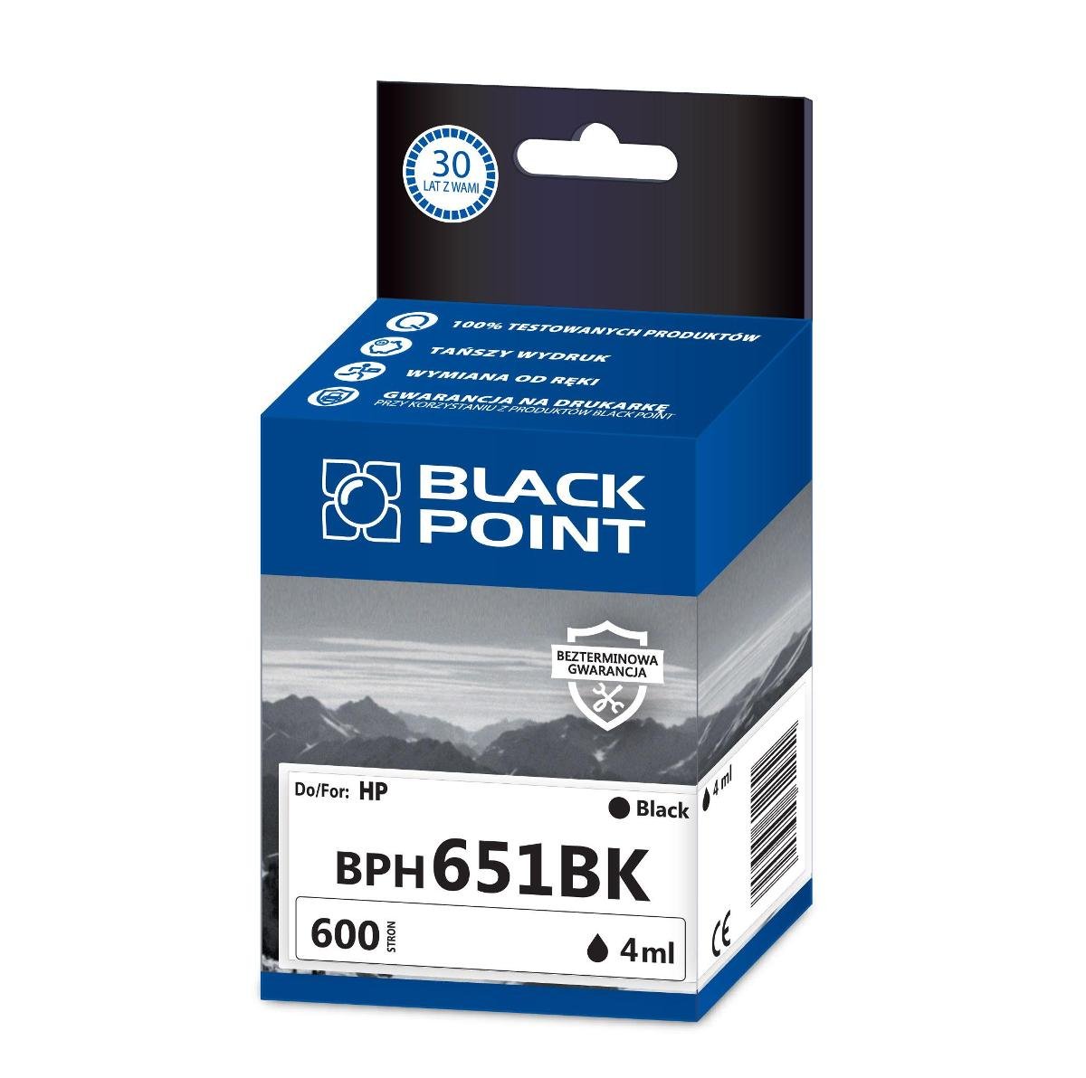 Black Point HP 651 C2P10AE BLACK tusz do HP Deskjet Ink Advantage 5575 HP Deskjet Ink Advantage 5645 BPH651BK