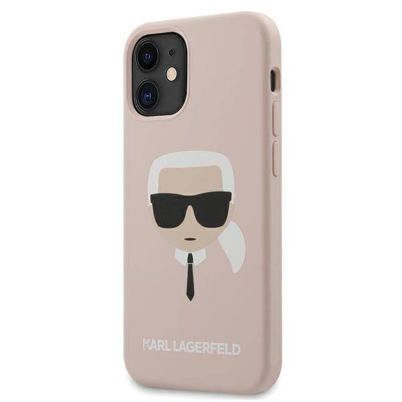 KARL LAGERFELD Karl Lagerfeld Silicone Ikonik Karl`s Head - Etui na iPhone 12 mini (różowy) KLHCP12SSLKHLP