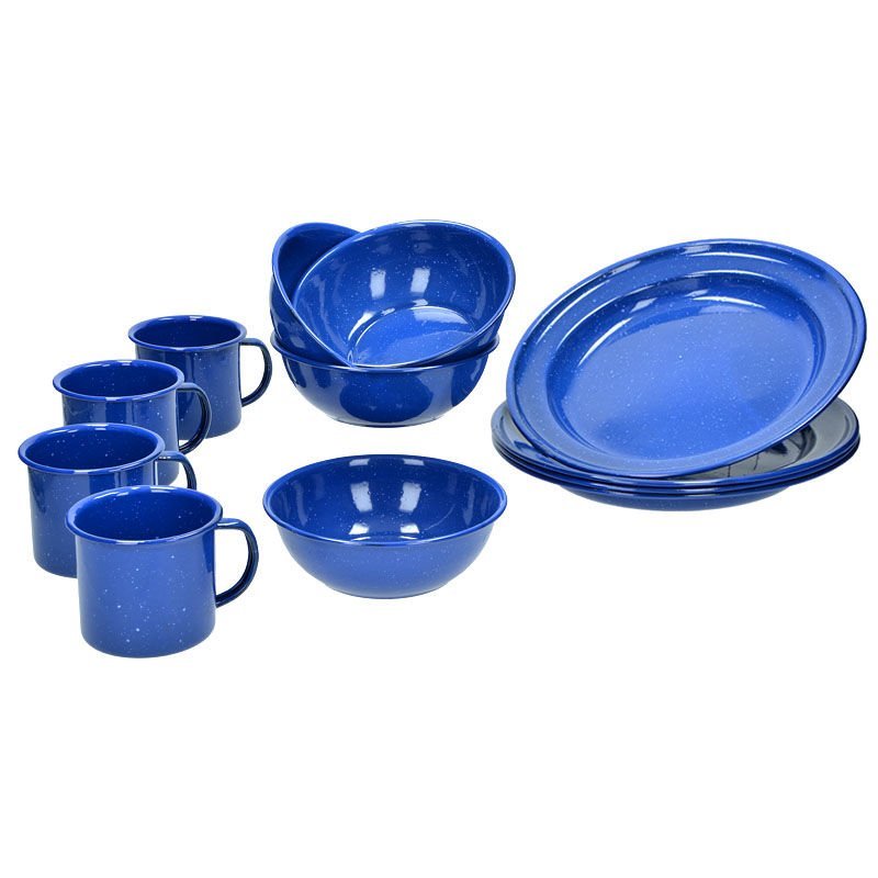 Mil-Tec Zestaw Naczyń Turystycznych Western 12 Elementów Niebieski 14678000