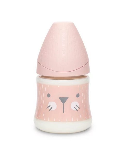 Suavinex Butelka Hygge okrągły wolny przepływ Kotek różowy 150ml | PONAD 10 TYŚ PRODUKTÓW W ATRAKCYJNYCH CENACH | SZYBKA