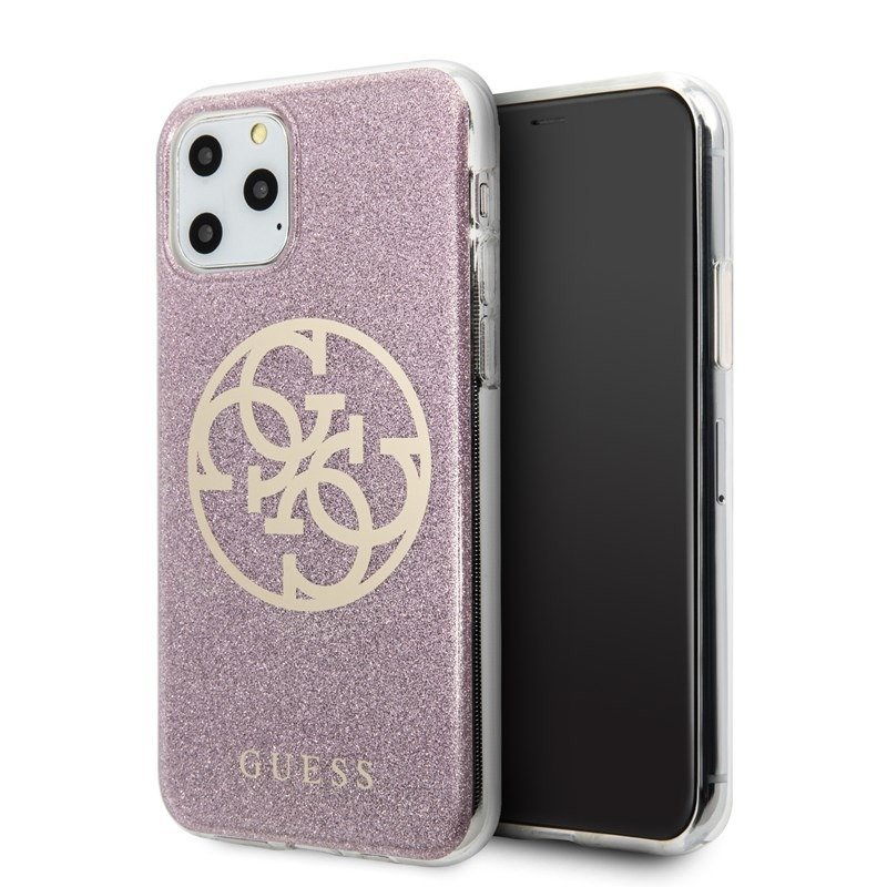 Guess Circle Glitter 4G Etui iPhone 11 Pro różowy 10_15926
