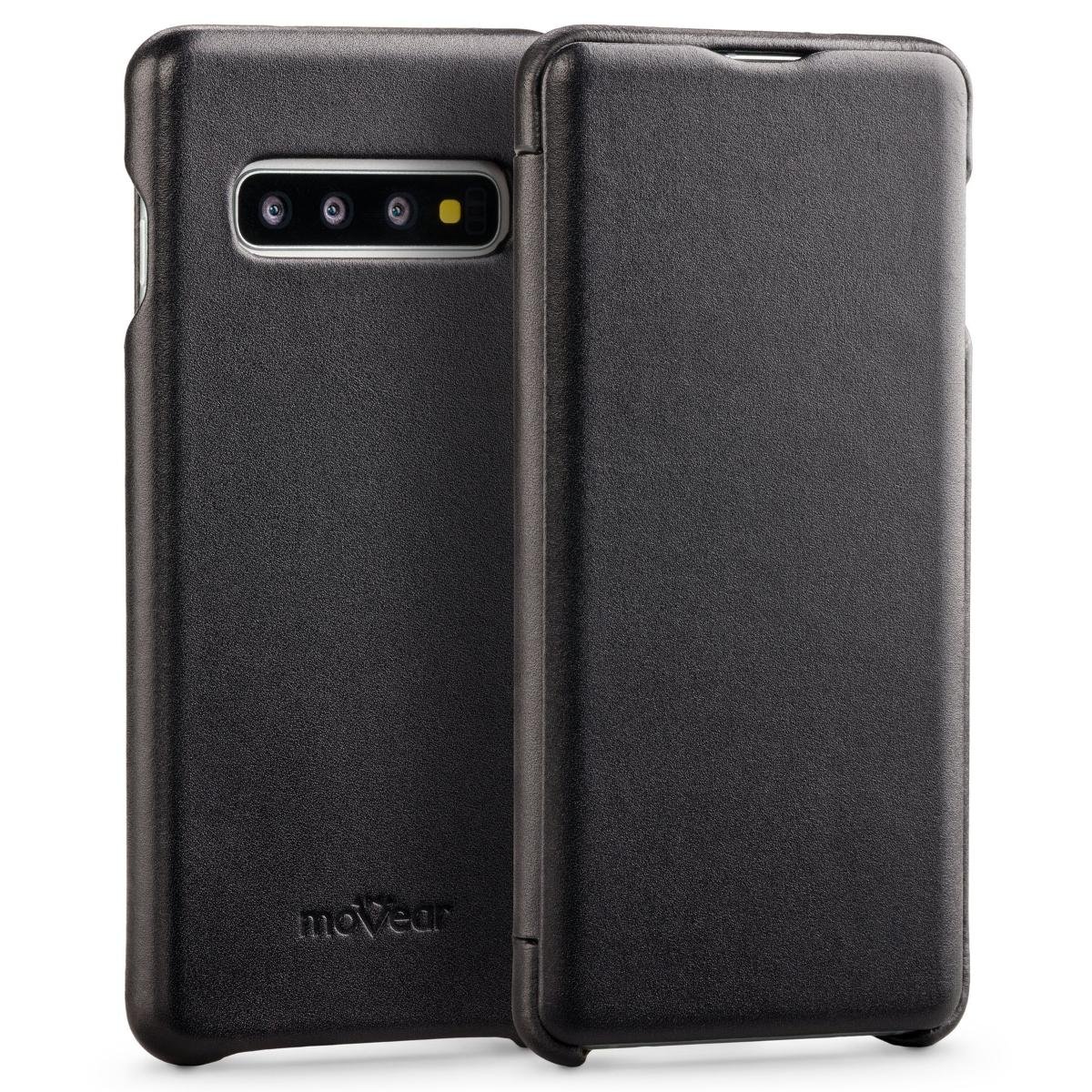 moVear moVear Etui do Samsun Galaxy S10 | Skóra Gładka | Czarna | Stylowy pokrowiec flipSide S | G973 SG010S0S0BKSBK