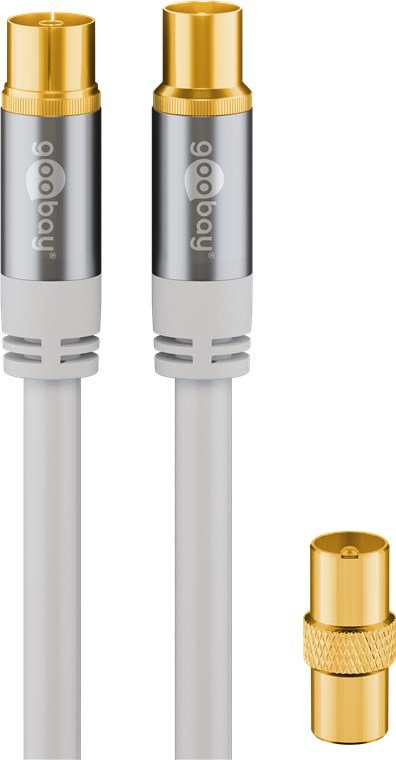 Goobay TV antenna cable 135dB white 10m 4x shielded 70325