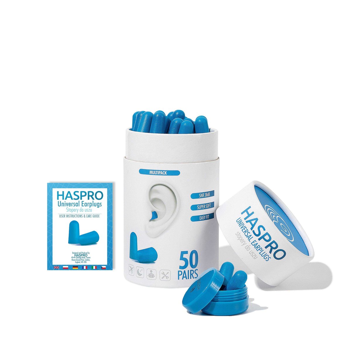 Haspro Haspro Tube50 Stopery do uszu Niebieskie - 50 par