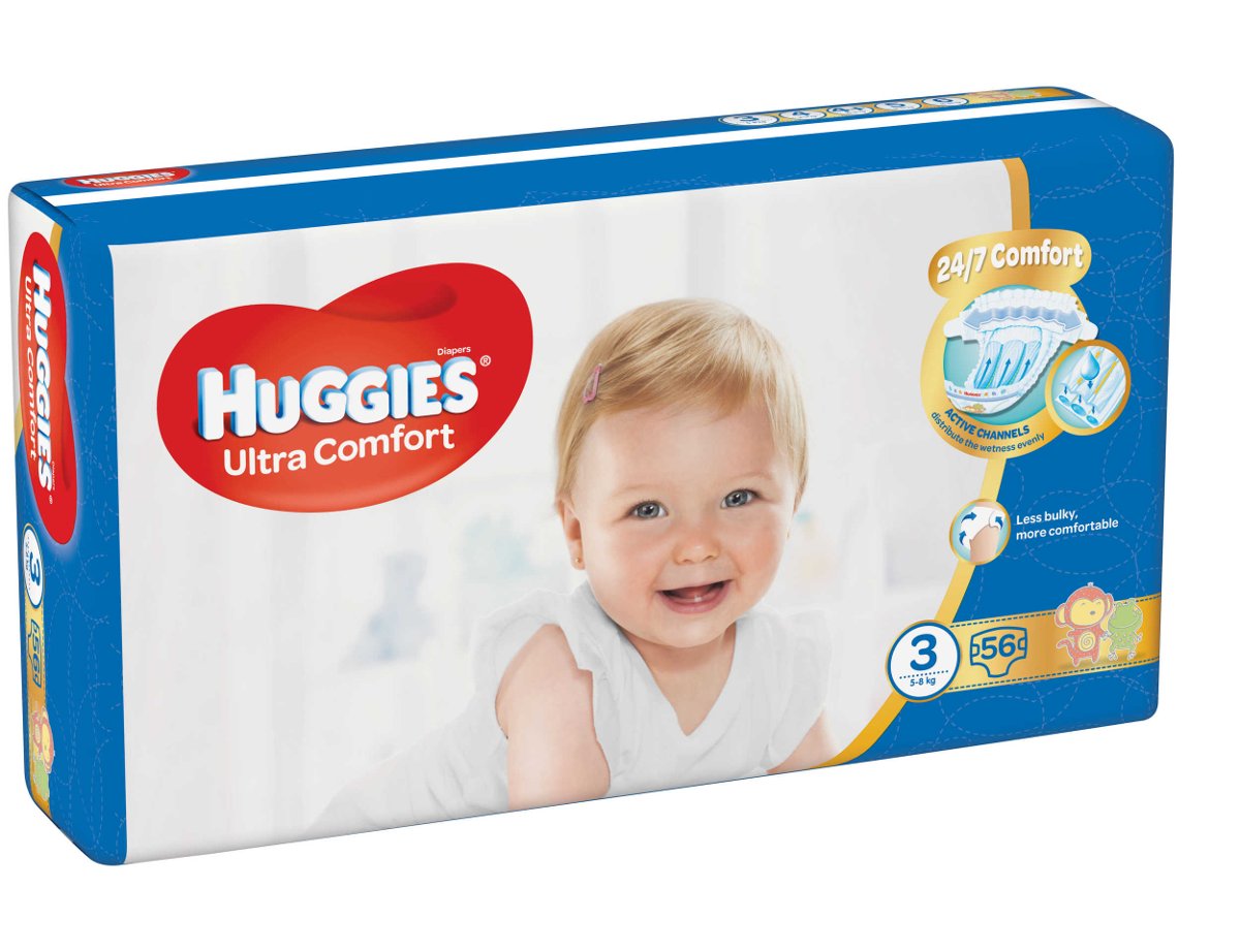 HUGGIES HUGGIES ULTRA COMFORT 3 Pieluchy 5-8 kg 56 szt