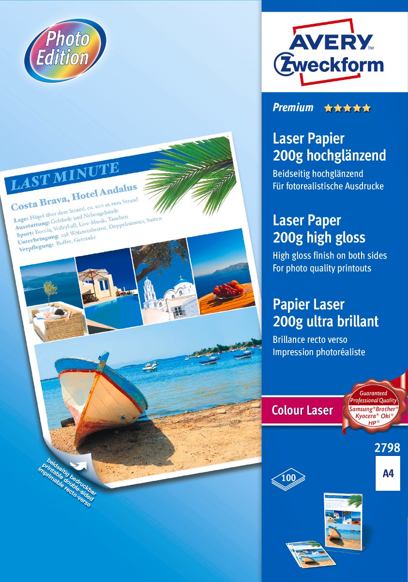 Avery Zweckform Papier fotograficzny Premium 200g 210 x 297mm 100 arkuszy Zweckform 2798