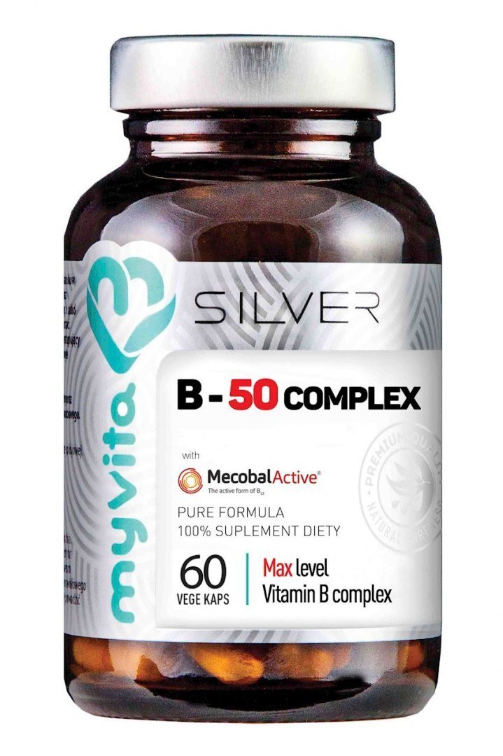 MyVita SILVER 100% Witamina B-50 Complex MAX 60kaps. 21PRJWIBE1