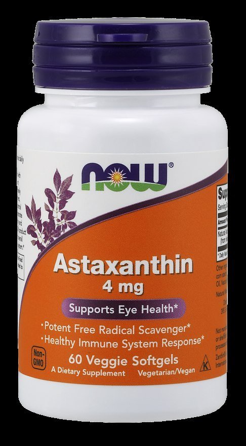 Now Foods Astaxanthin 4mg, 60vsgls. - Astaksantyna 21PROASTAX