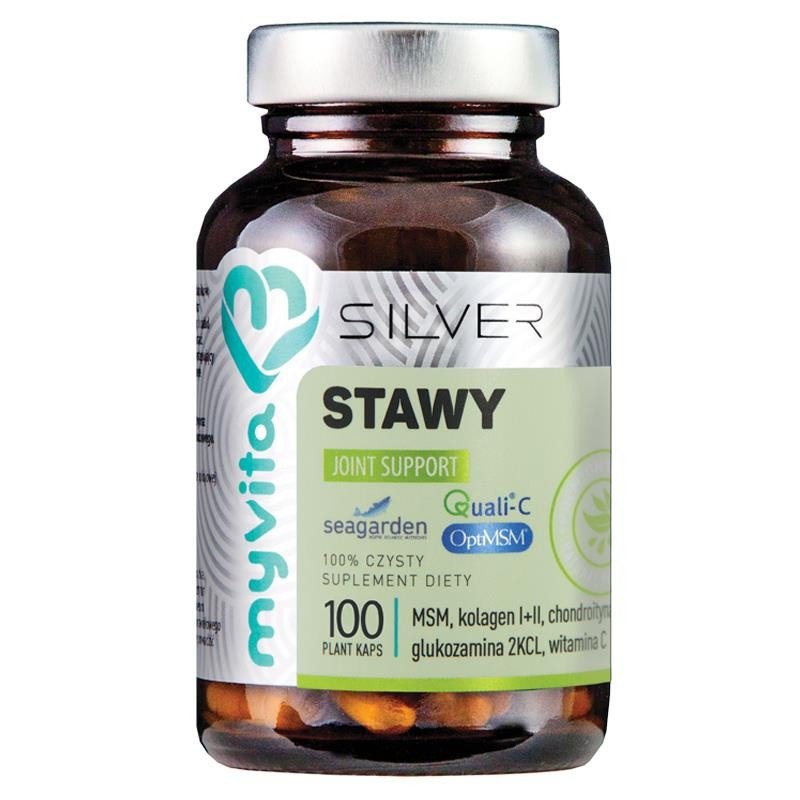 MyVita Stawy Joint support MSM kolagen typ I i II chondroityna glukozamina 2KCL witamina C 100 kapsułek Silver Pro Complex