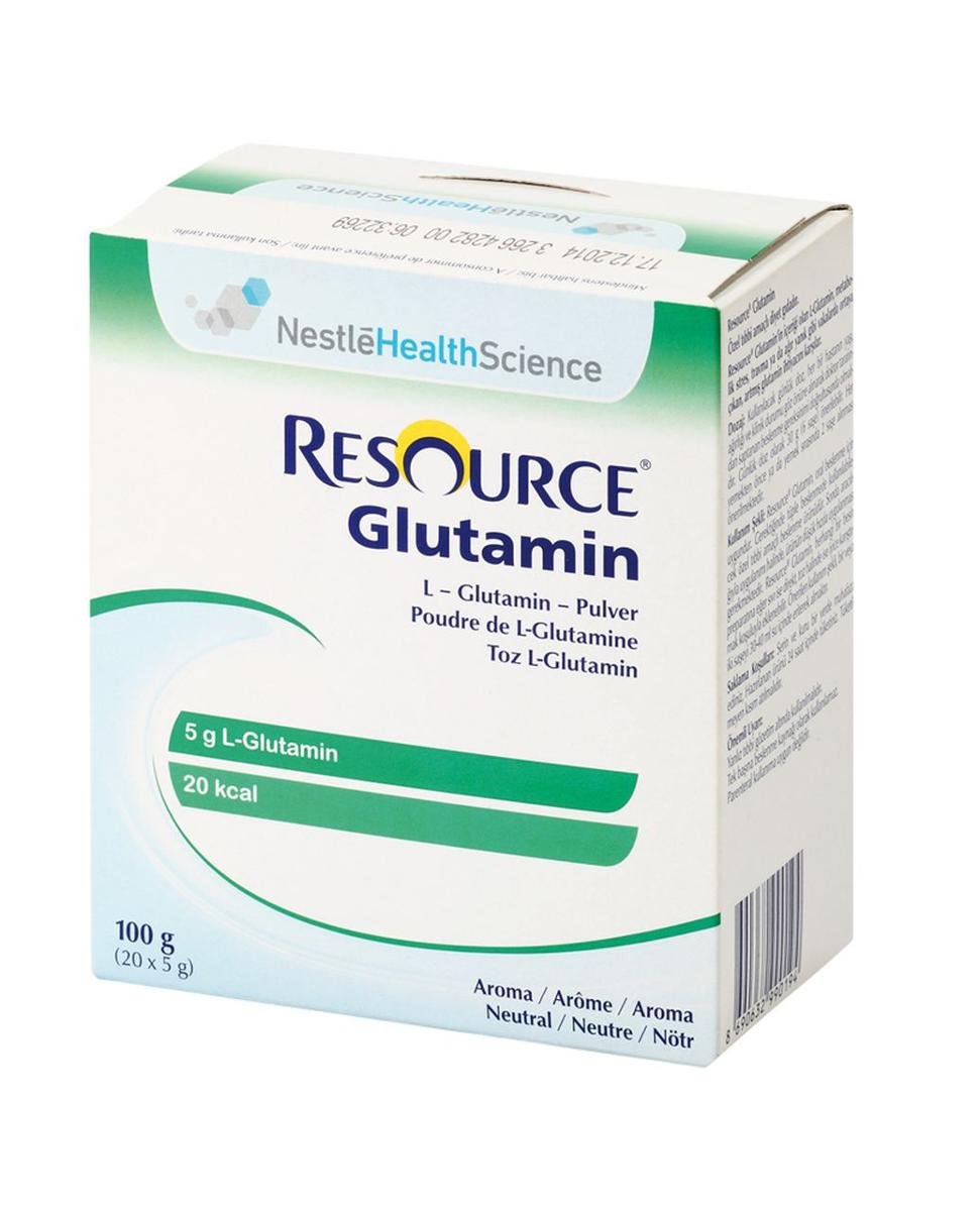 Resource Glutamin, preparat aminokwasowy L-glutaminy w proszku, smak neutralny, 20 x 5 g Duży wybór produktów | Dostawa kurierem DHL za 10.90zł !!!| Szybka wysyłka do 2 dni roboczych! | 8971201
