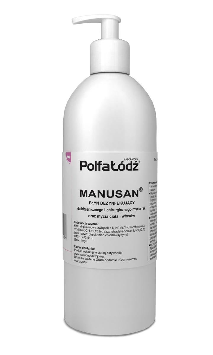 Polfa ŁÓDŹ Manusan płyn 500 ml z pompką