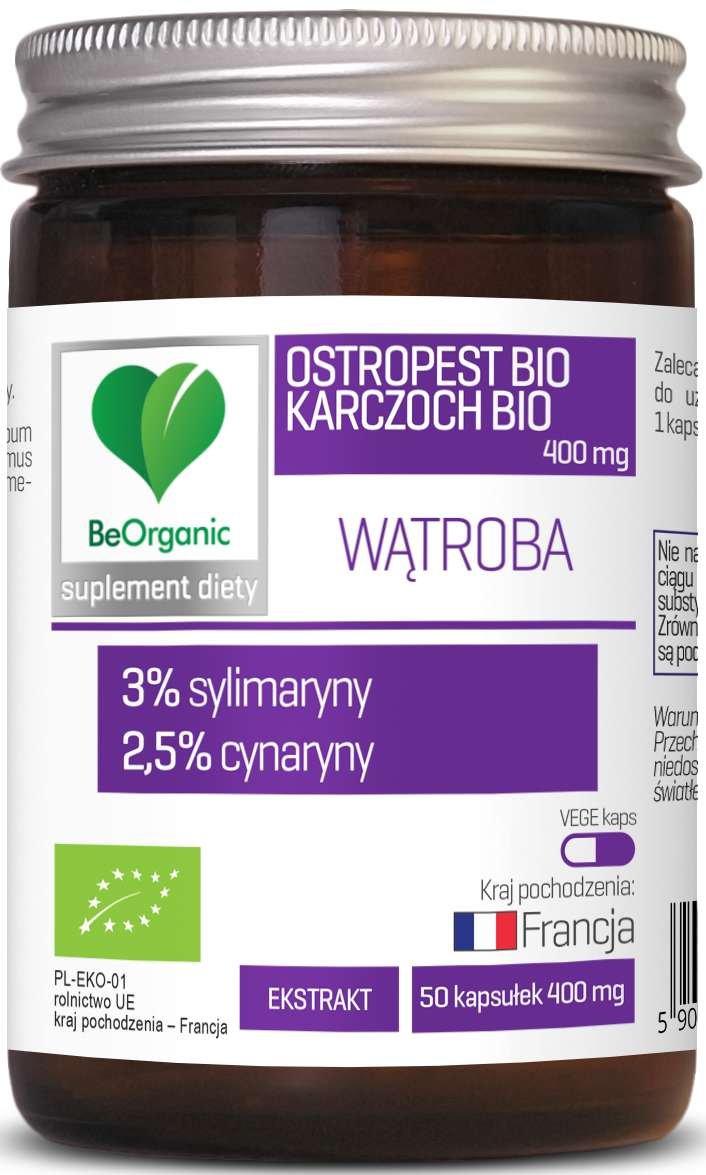 Medicaline BeOrganic Ostropest Bio + Karczoch Bio 400 mg Wątroba x 50 kaps