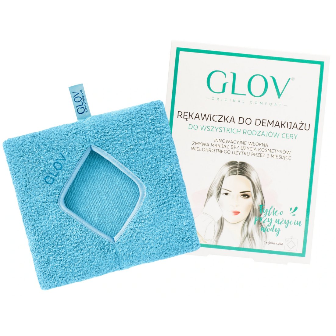 GLOV HYDRO DEMAQUILLAGE - COMFORT COLOR EDITION - Rękawica do demakijażu i oczyszczania skóry - BOUNCY BLUE GLOBB011