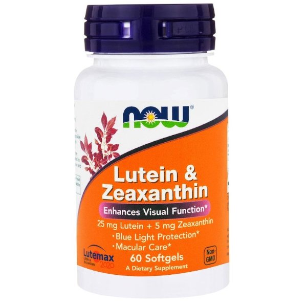 Now Foods Luteina 25 mg i Zeaksantyna 5 mg (60 kaps.)