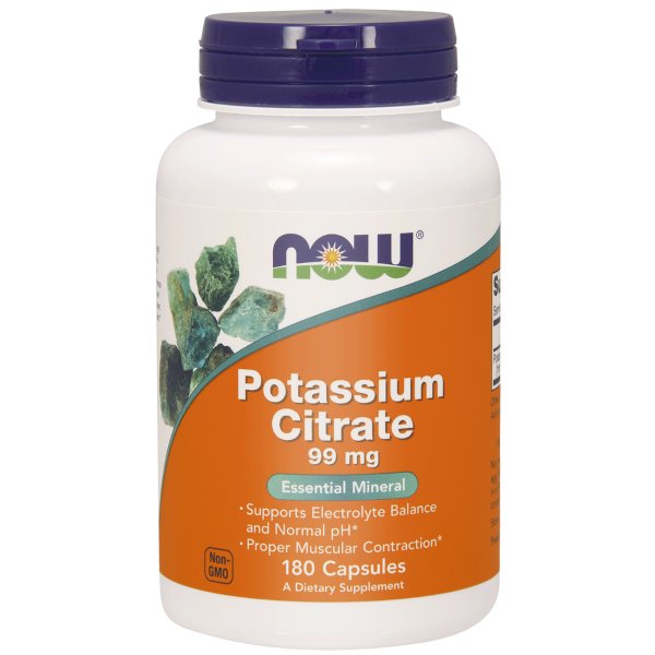 NOW Foods Potassium Citrate 99 mg – Cytrynian potasu x 180 kaps