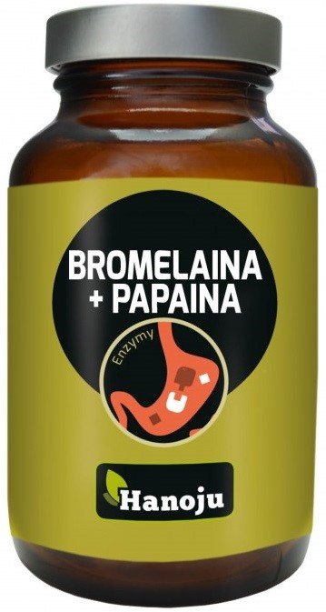 HANOJU BROMELAINA + PAPAINA 500 MG 90 KAPS.