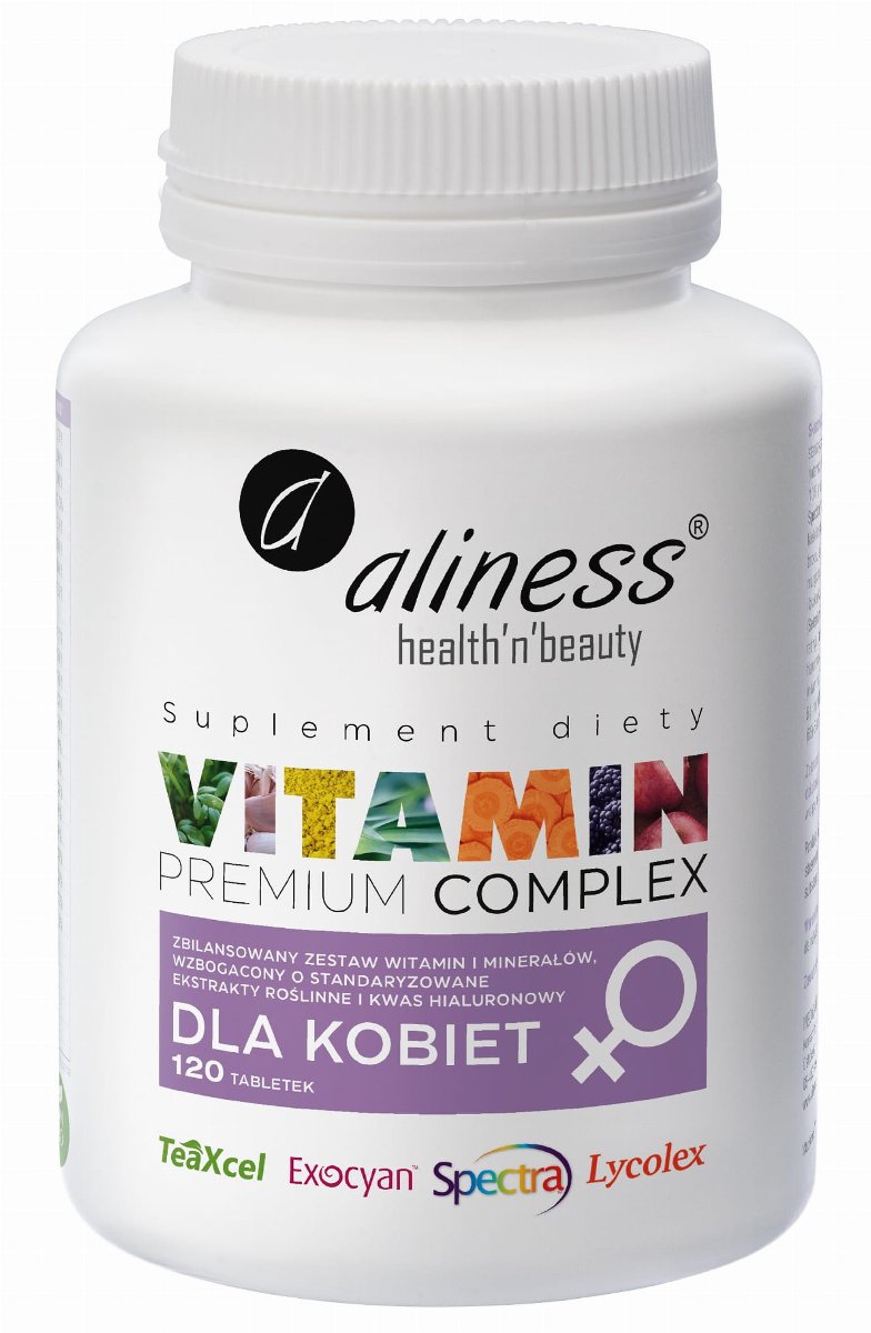 Aliness Dla Kobiet Premium Vitamin Complex Witaminy i Minerały Vege (120 tab) ali-141