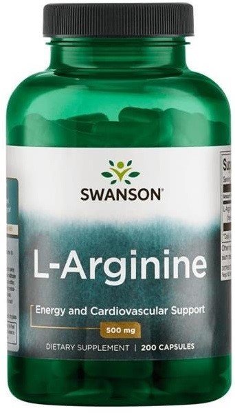 SWANSON L-arginina 500mg 200kaps