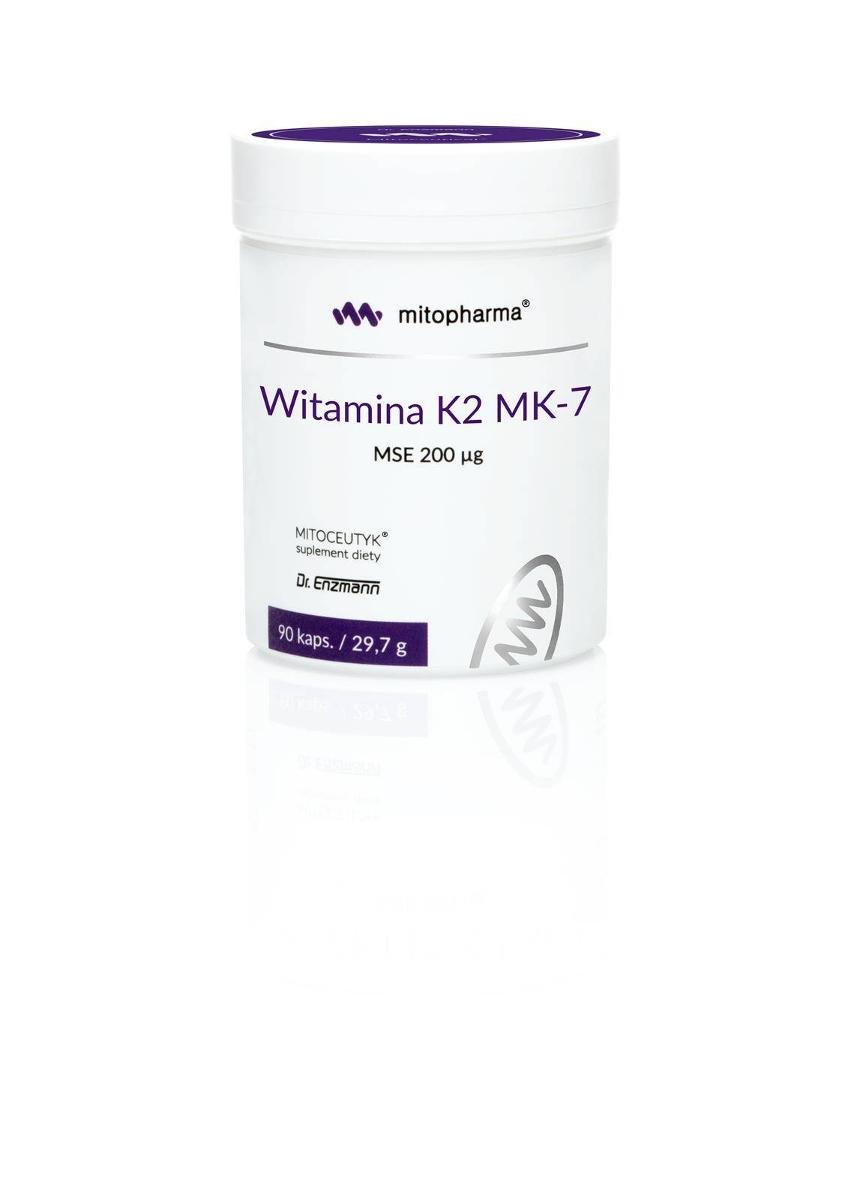 Mito Pharma Witamina K2 MK7 200 g 90 kapsułek witaminy K2 Wysoka dawka witaminy K2 MK7