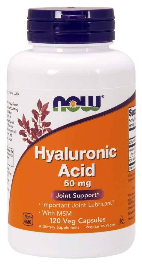 Now Foods Hyauluronic Acid with MSM - Kwas Hialuronowy 50 mg + MSM 450 mg (120 kaps.)