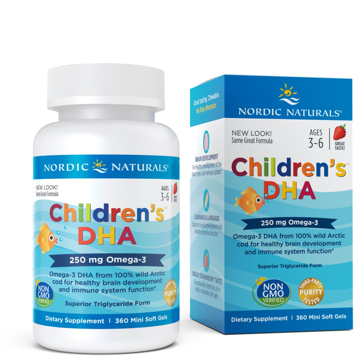 Nordic Naturals Children's DHA 250mg truskawka (360 kaps) Nordic Naturals 64C2-9600E