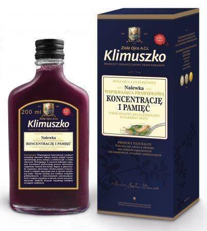 Klimuszko Klimuszko Nalewka Wspierająca Prawidłową Koncentracje i Pamięć suplement diety 200ml