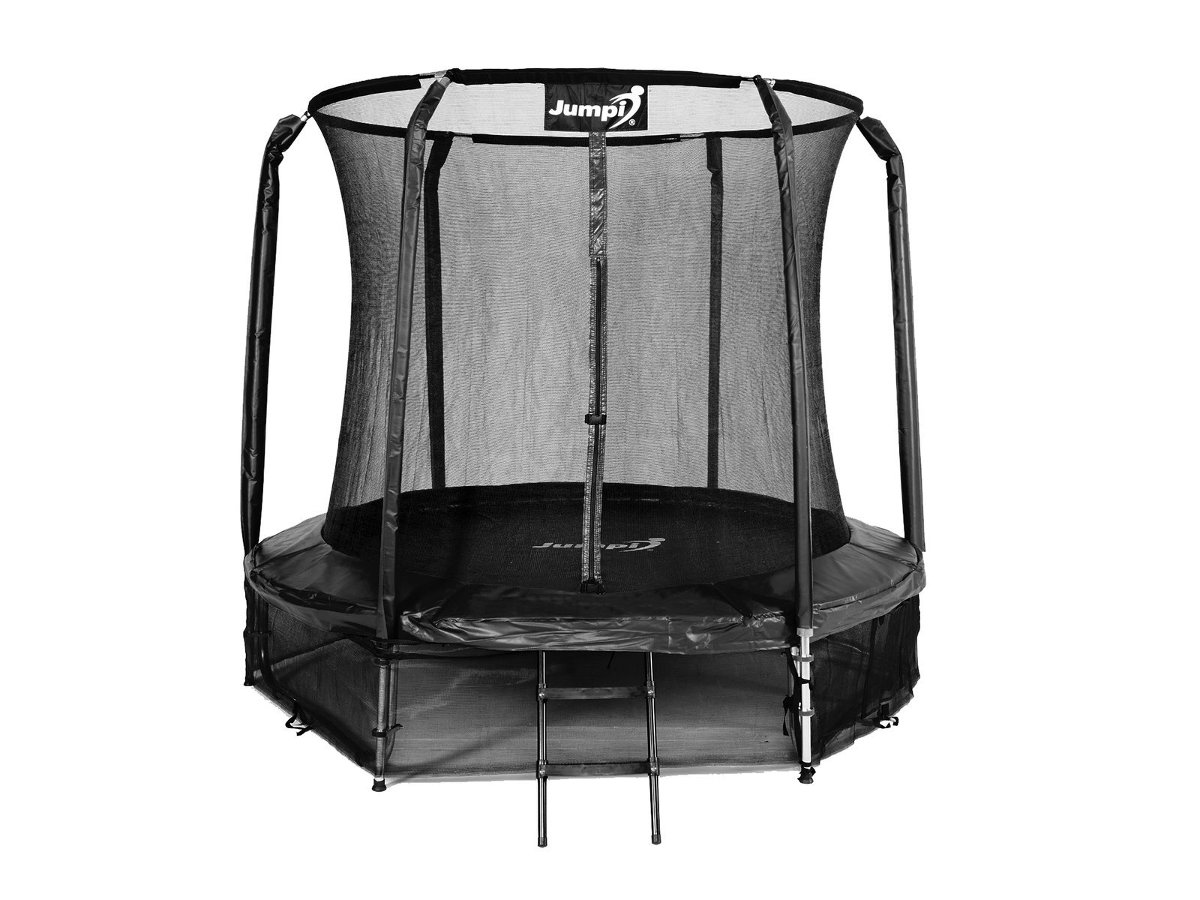 Jumpi Trampolina Ogrodowa 244 cm / 8 FT Maxy Comfort Czarna Z Wewnętrzną Siatką TRMAXY8FTBLACK