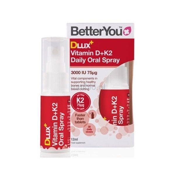 BetterYou DLUX+ Witamina D3 + K2 MK7 75 mcg w sprayu (12 ml)